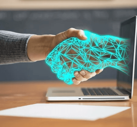 Digital partnership handshake