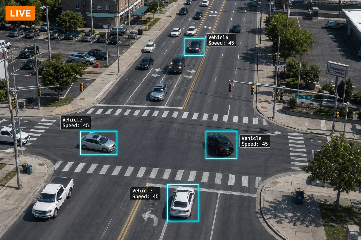 Traffic monitoring with vehicle detection